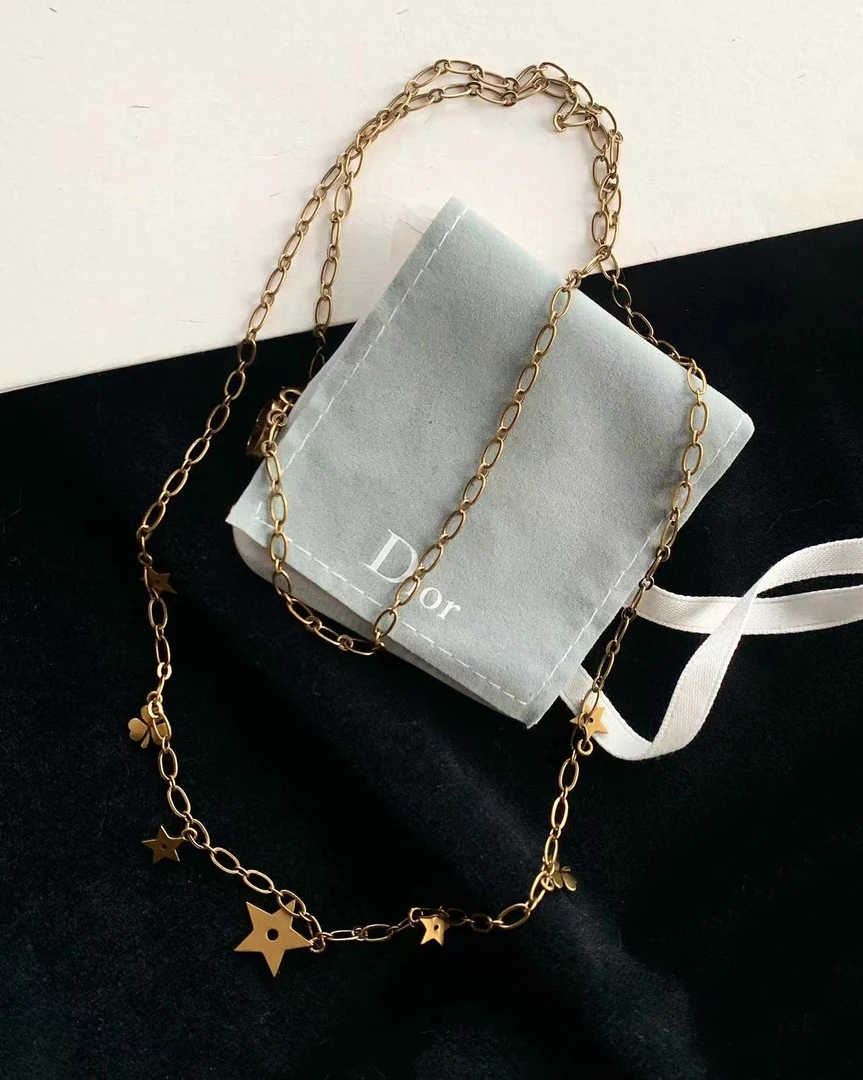 95新 DIOR/迪奥 金色星星项链 15384628  nn