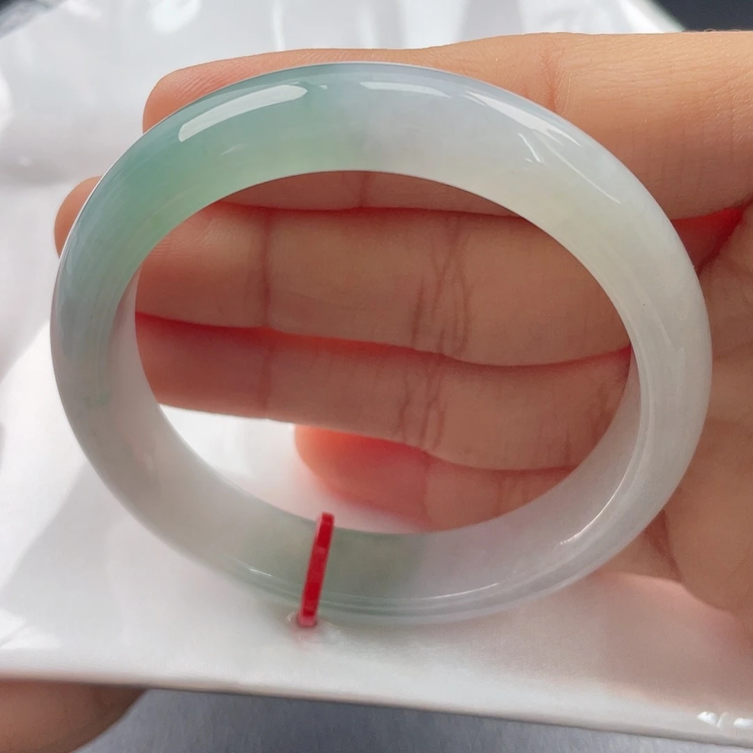 翡翠未镶嵌手镯5253正圈