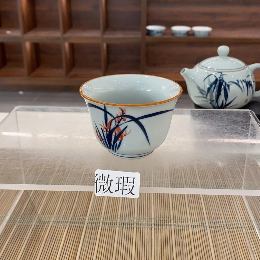 微瑕釉下彩纯手绘手工绘制