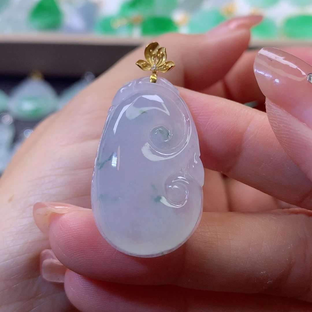 【闪购商品】翡翠18K金镶嵌吊坠(赠链)