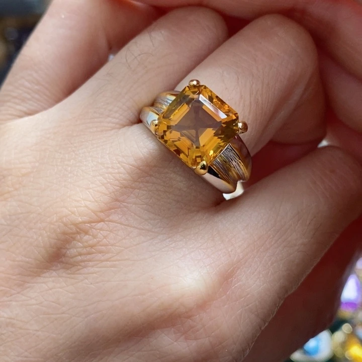 水晶戒指银S925镶嵌天然水晶戒指