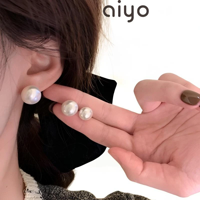 铜合金耳饰 精致气质简约馒头珠耳环百搭小众设计感轻奢小巧耳钉