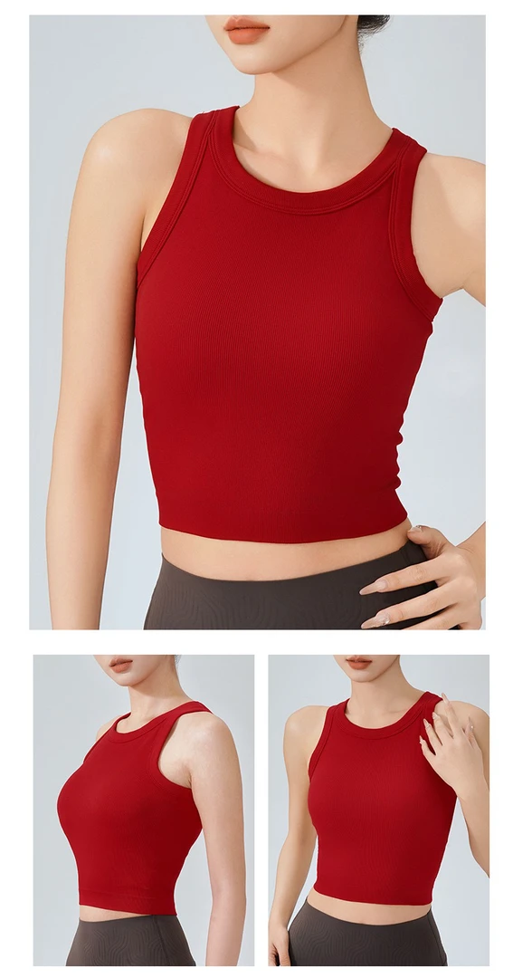 春款大红色瑜伽套装健身强压美背露露同款