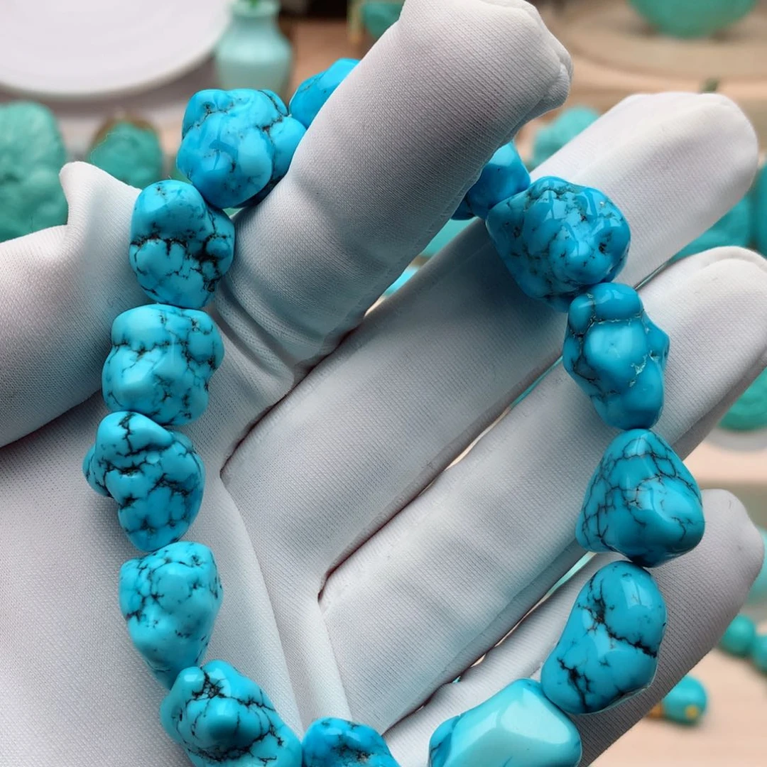 绿松石珠宝奇石未镶嵌重：34.5克