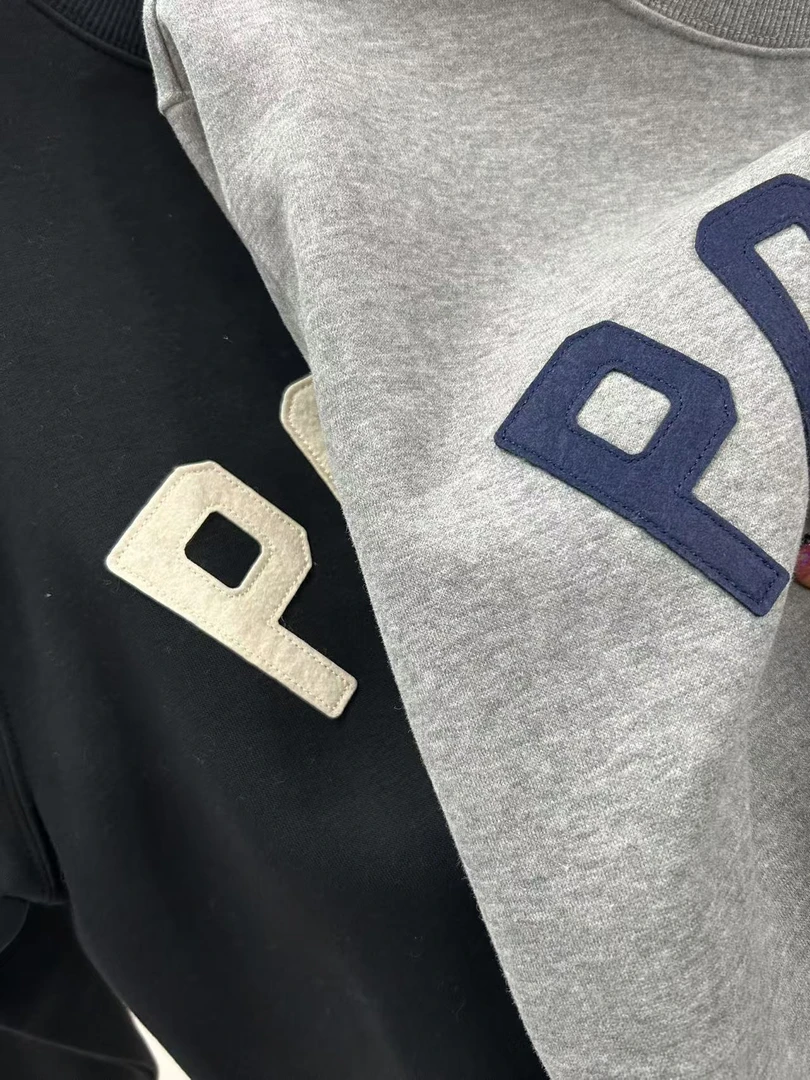 经典老钱！美系原厂经典贴布字母加绒卫衣