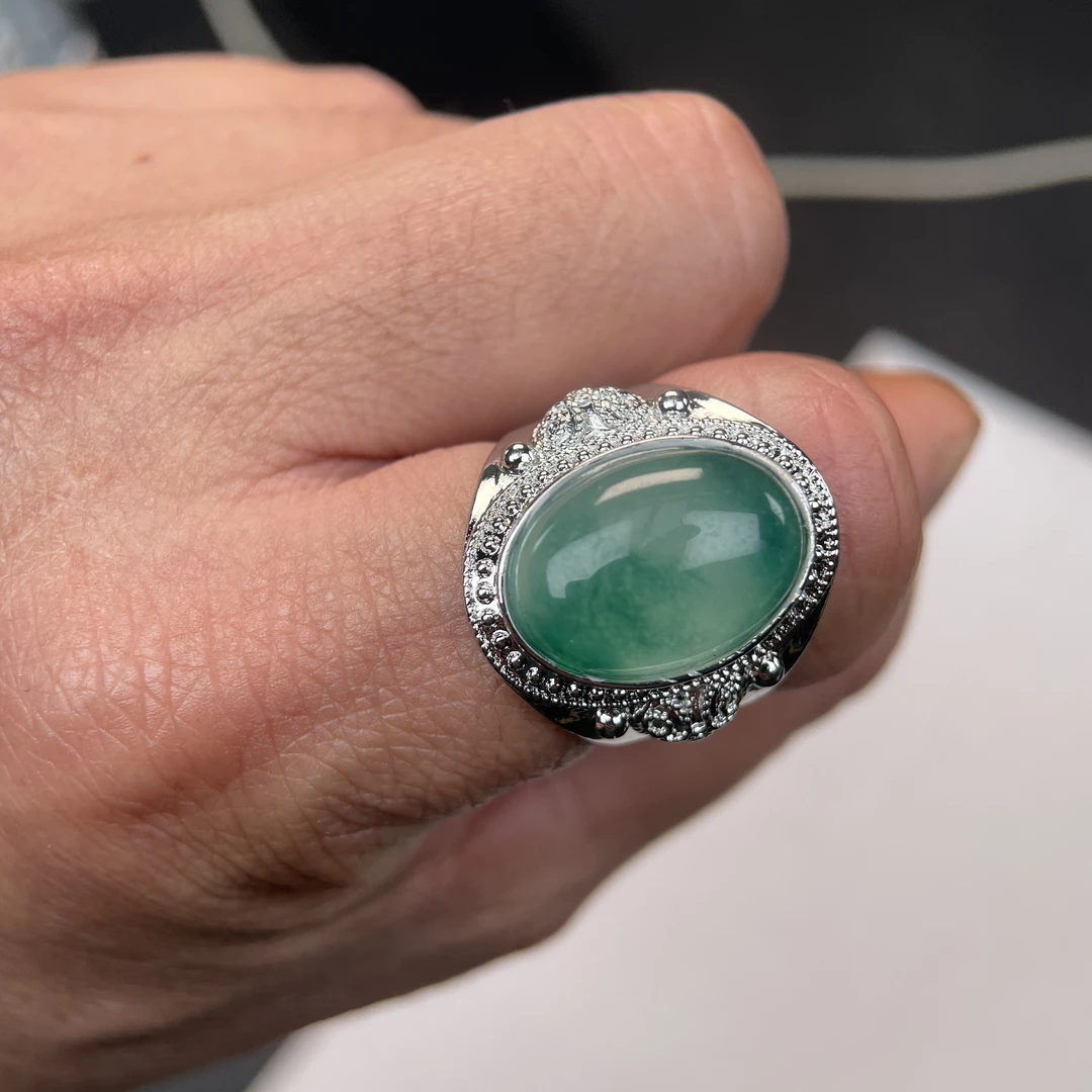 A907乌鸡飘花戒指时尚百搭男女款多样发货其一