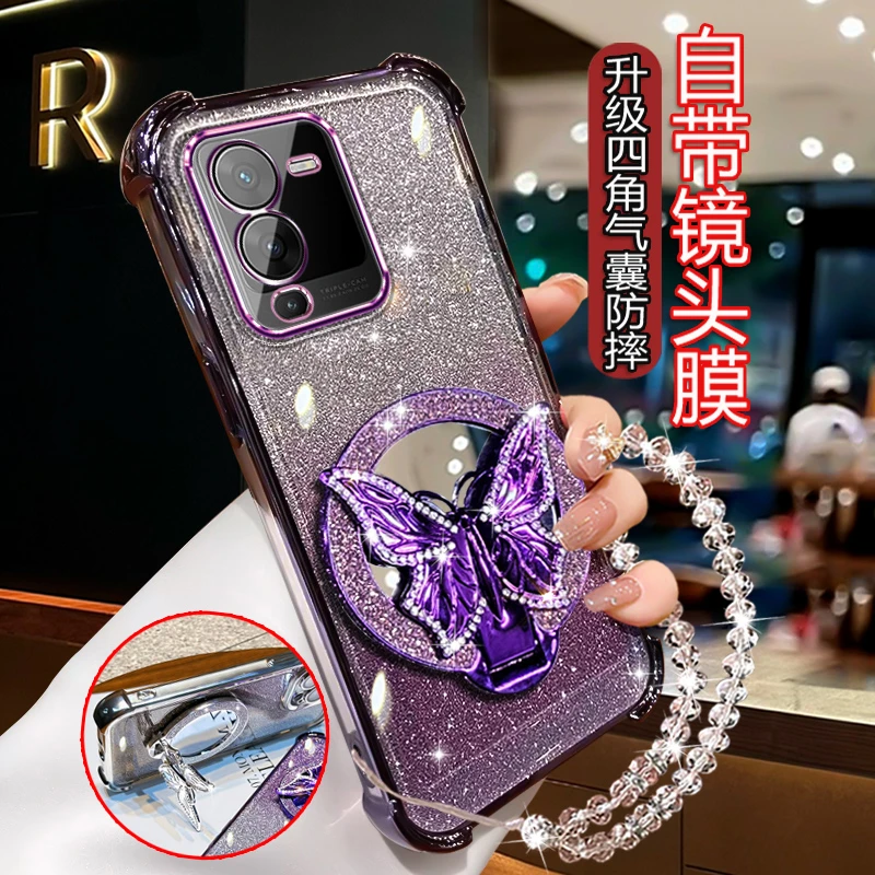 适用vivos15手机壳vive女款viov网红高级viv0S15四角防摔V2203A套