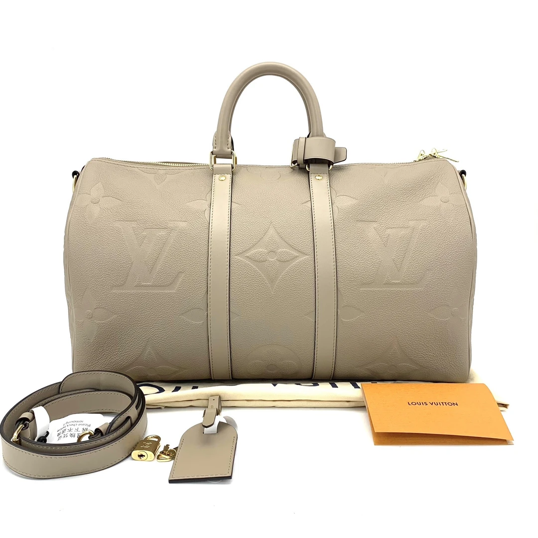 99新 LouisVuitton/路易威登 全皮keepall45大logo旅行袋 尺48/35