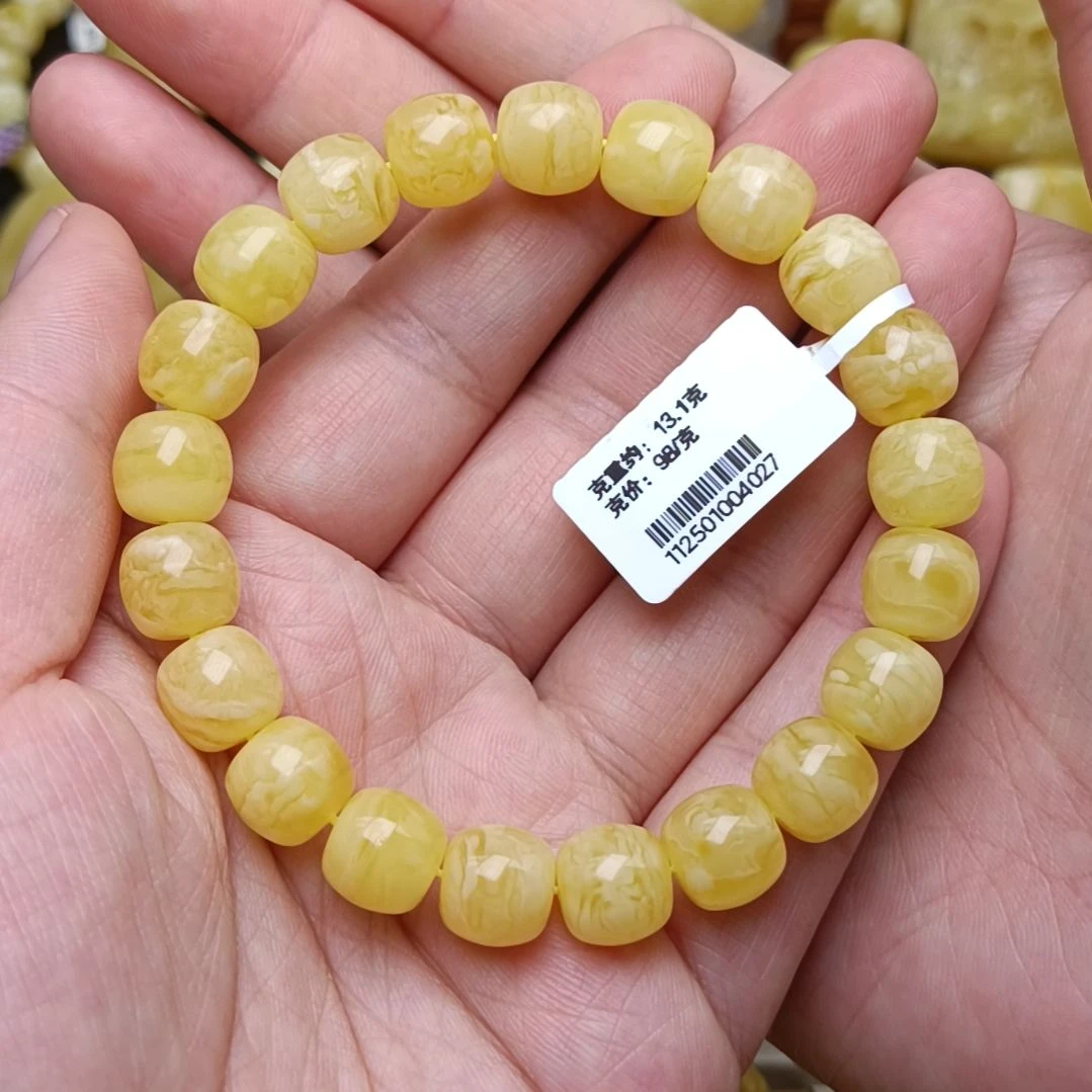 蜜蜡手链未镶嵌10老型虎皮纹