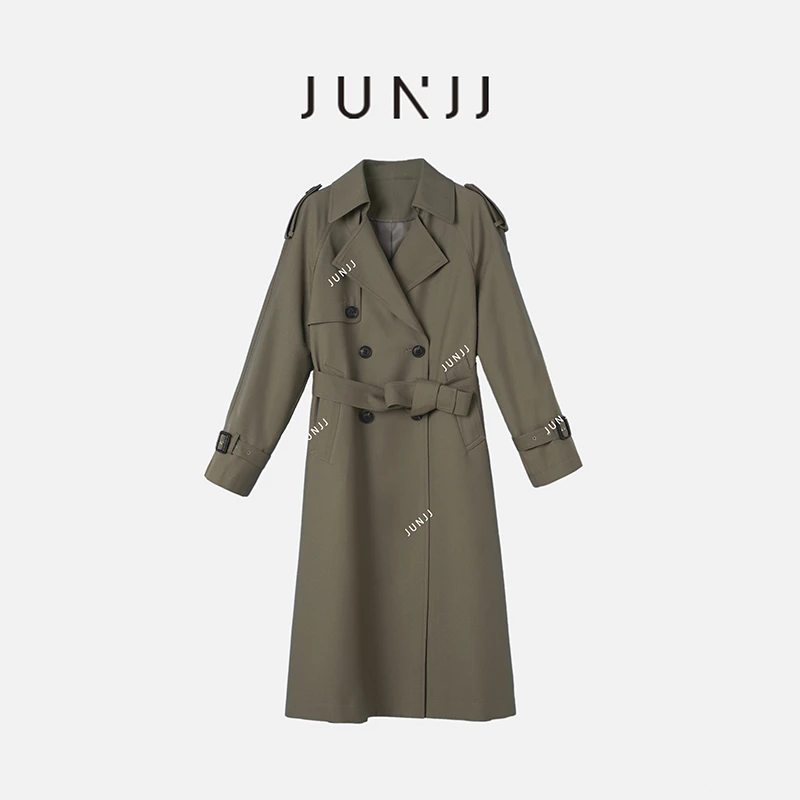 JUNJJ【秋日颂】风衣外套24高级感中长款韩系垂感收腰显瘦气质大衣