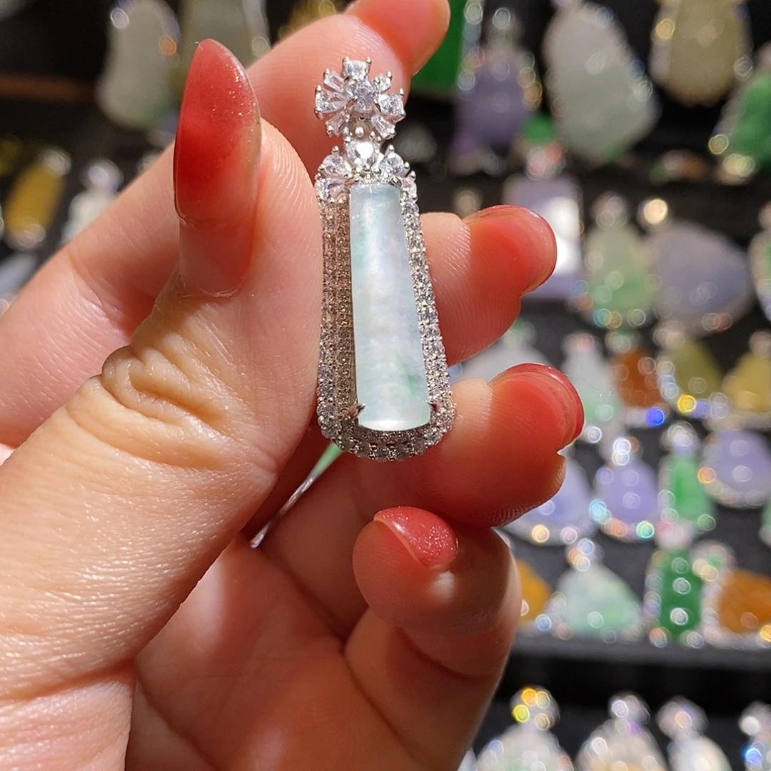 颈饰银S925镶嵌翡翠天然翡翠