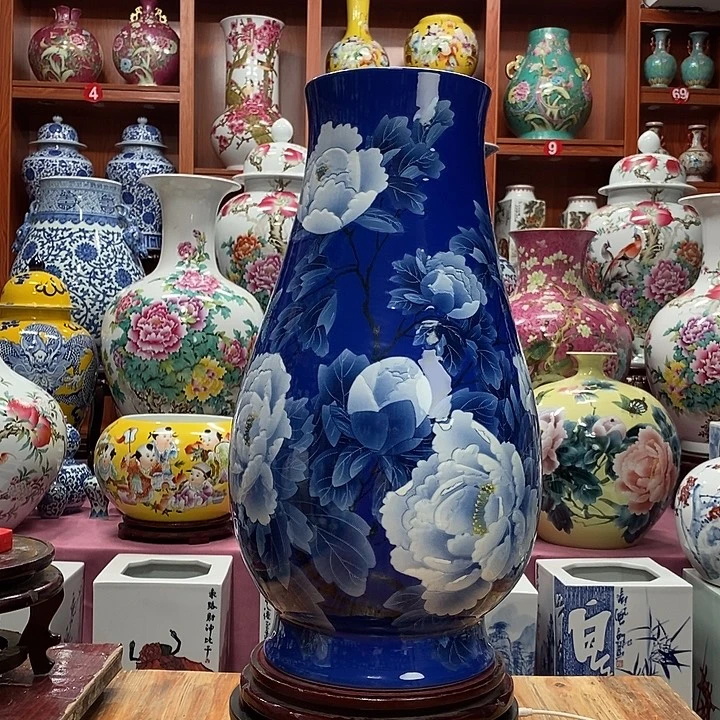 景德镇陶瓷手工手绘花瓶摆件