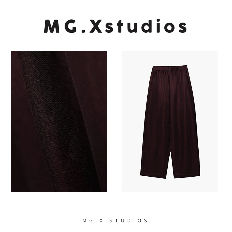 【本溪】MGX慵懒风阔腿裤松紧腰顺滑面料M52C3909K2AV