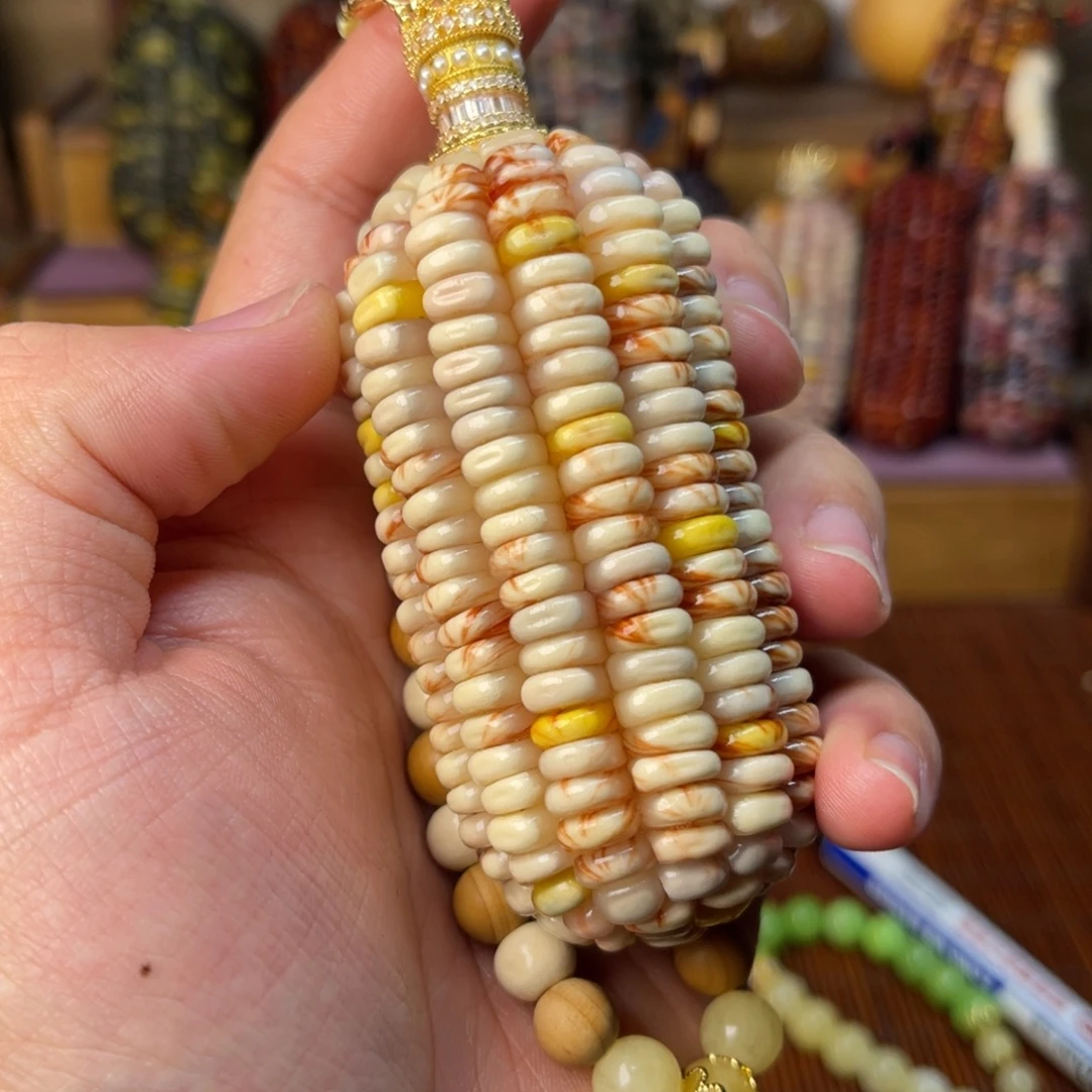 木沐木造物小玉米实色白油画