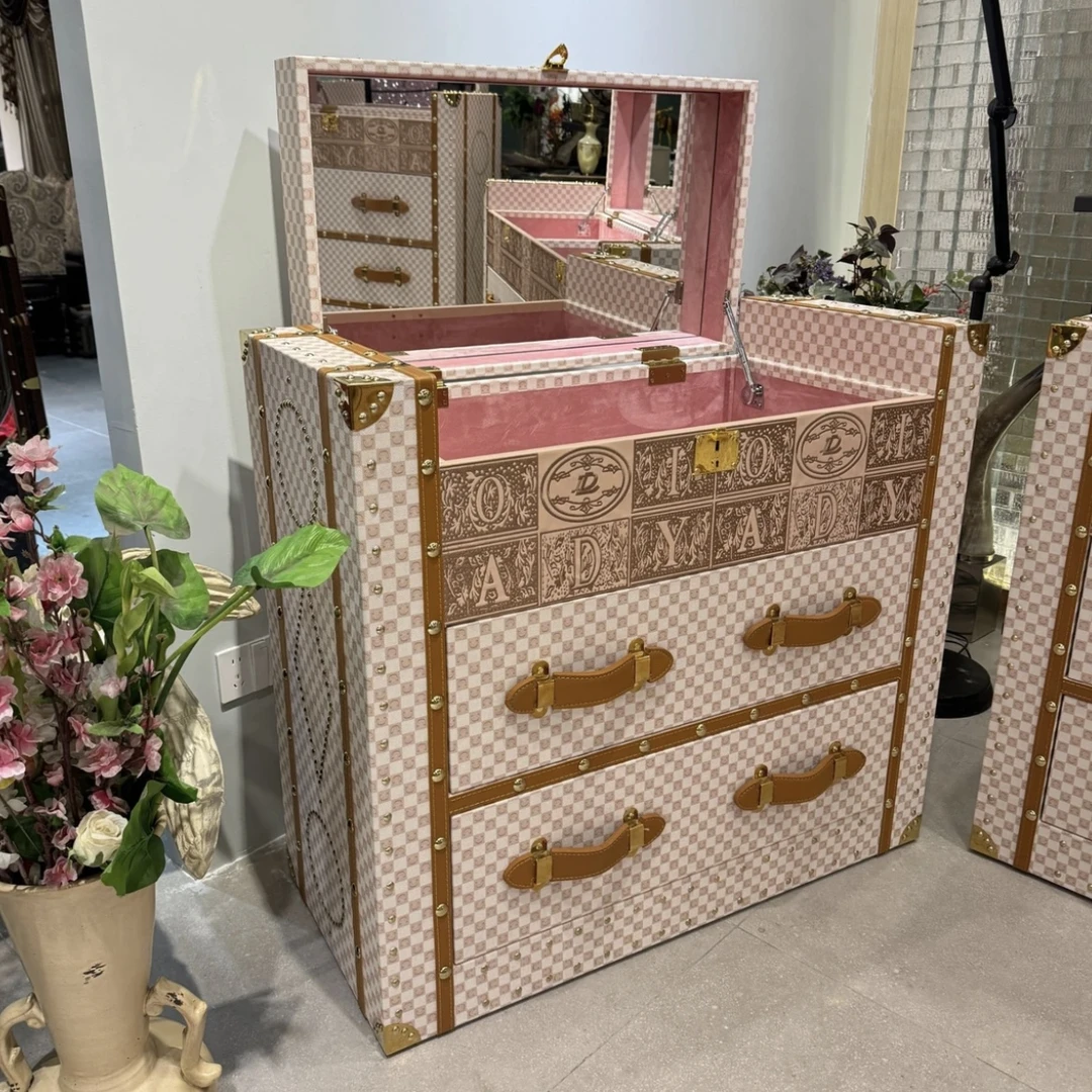 复古双斗储物柜/边柜/衣帽柜/餐边柜100x45x90cm