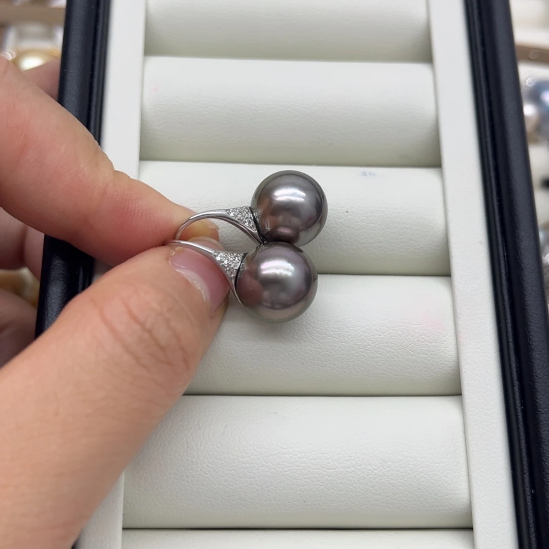 海水珍珠耳饰银S925镶嵌