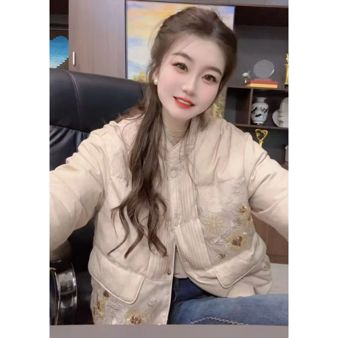 『国风听雪S』设计显瘦百搭时尚羽绒服6912