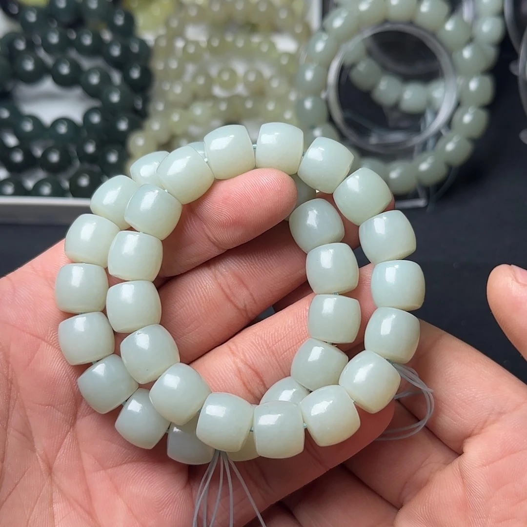 和田玉未镶嵌手串天然且末沙枣青卡14多样性拍一发一