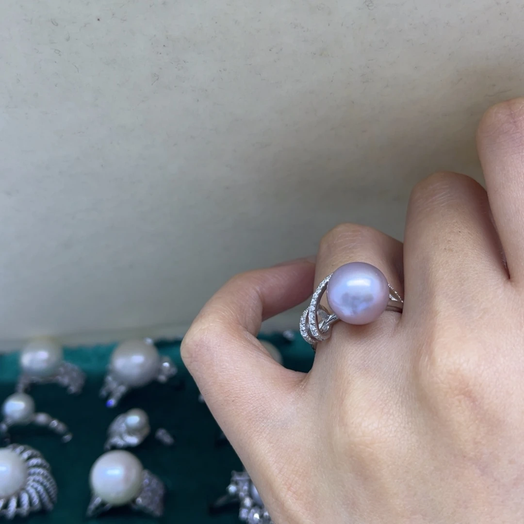 淡水珍珠银S925镶嵌戒指