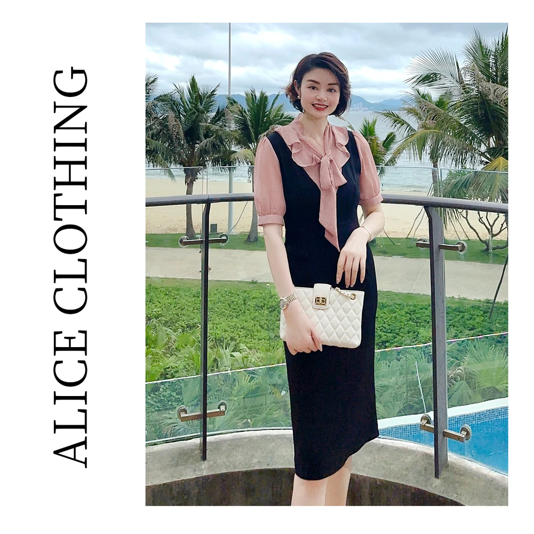 [alicelulu]显瘦气质夏季通勤连衣裙收腰小香风法式裙子S1031168W