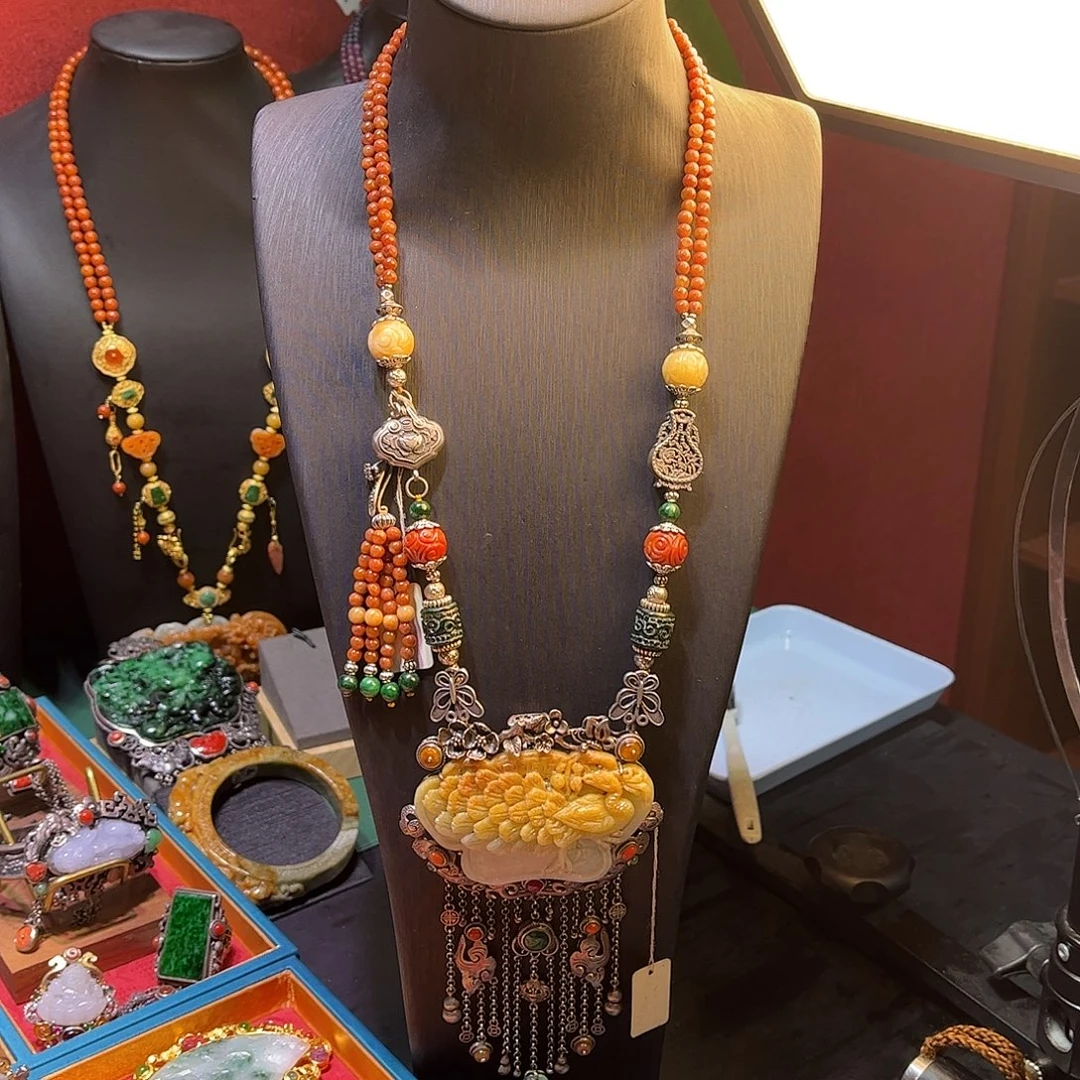 翡翠银S925镶嵌套链双十二直降不议价