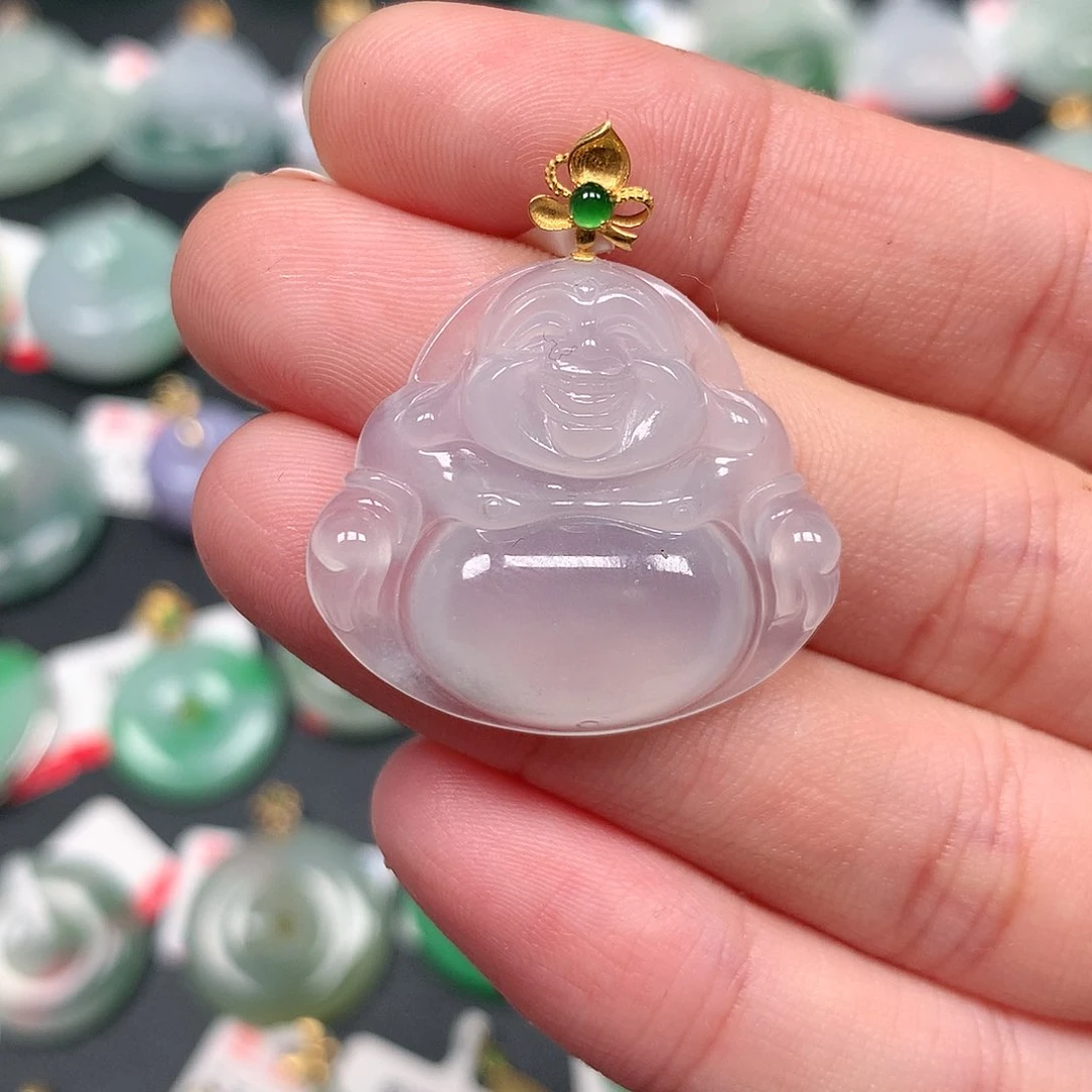 颈饰18K金镶嵌翡翠翡翠吊坠