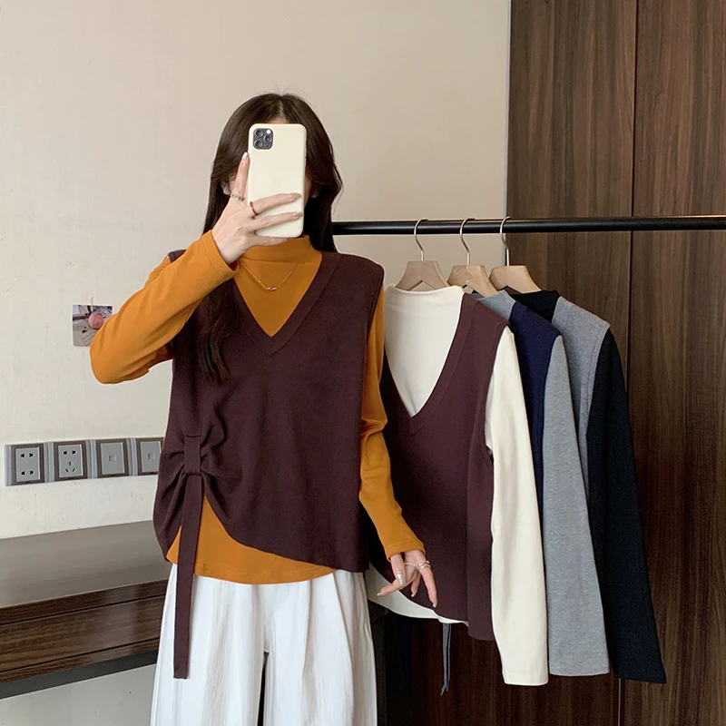 胖mm大码女休闲减龄显瘦针织马甲背心1672044