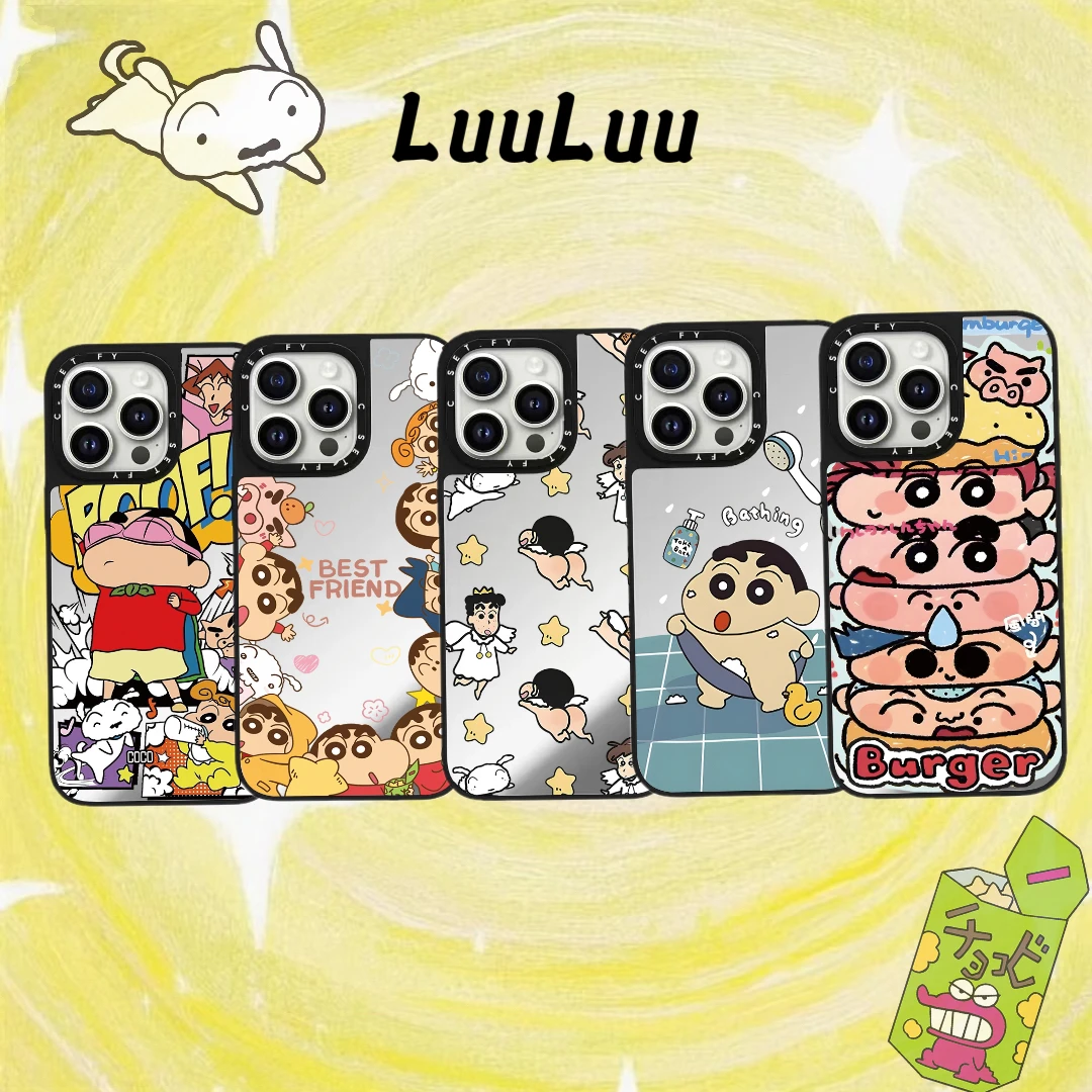 【case蜡笔小新】联名超高版镜面适用于苹果全系列通用卡通手机壳