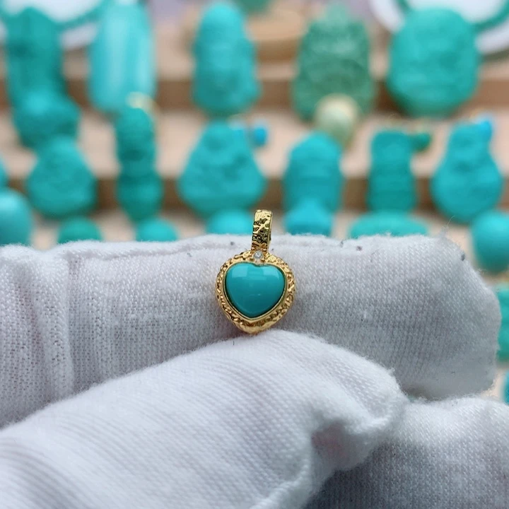 绿松石18K金镶嵌配饰