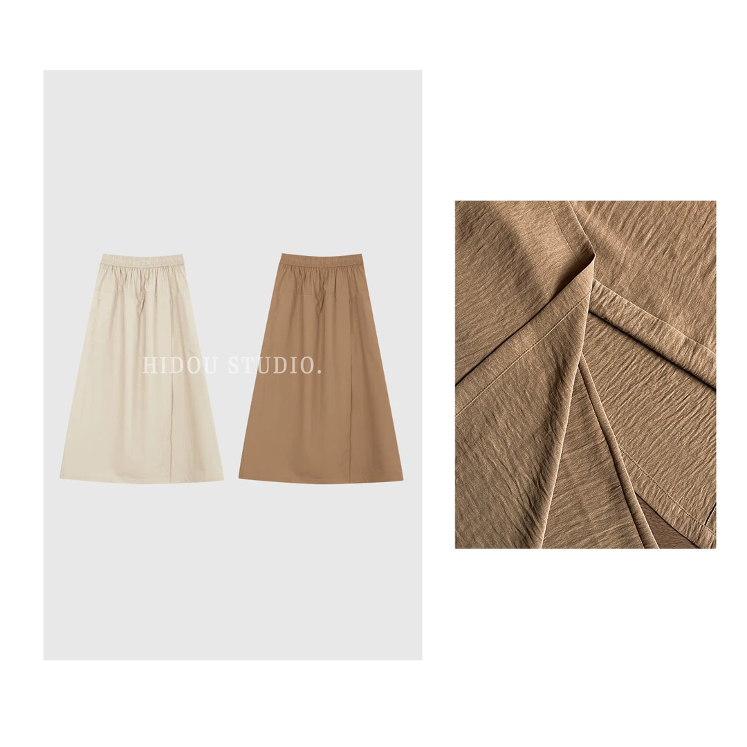【痘痘私服】|【山本裙裤】冰丝褶皱松紧腰裙裤