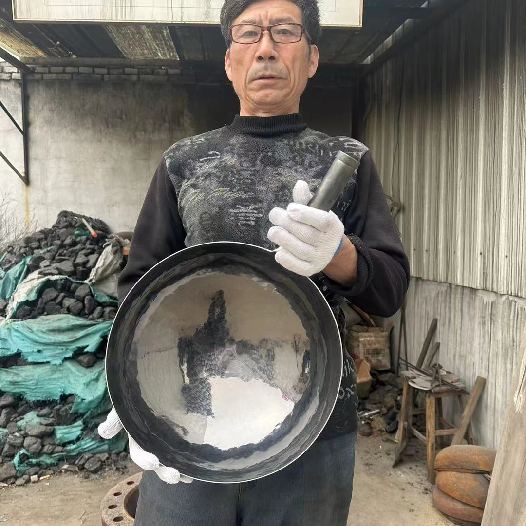 [手工宗师黑锅]章丘热锻正宗锻打铁锅无图层不易粘锅源头厂家