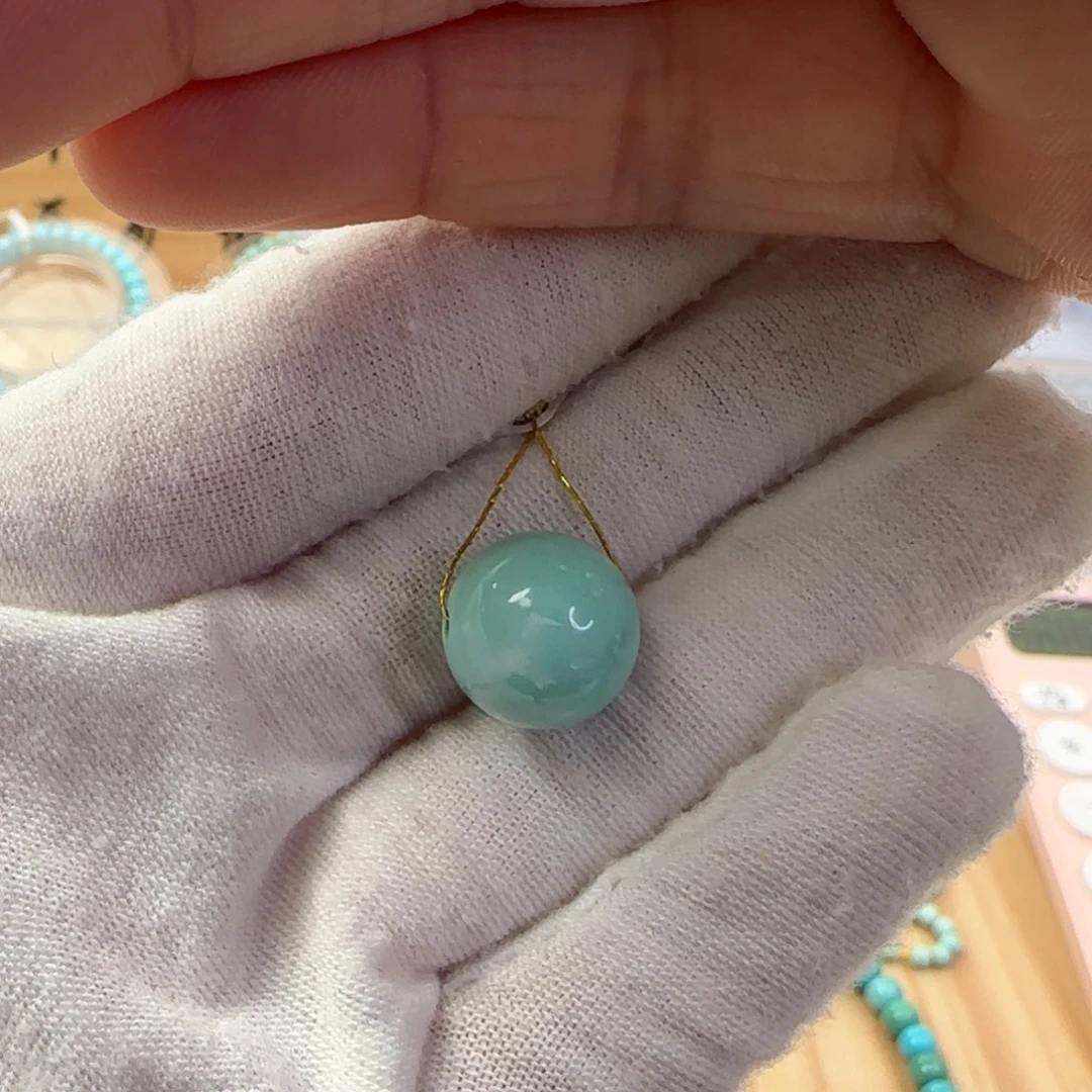 绿松石未镶嵌98圆珠卡12 w