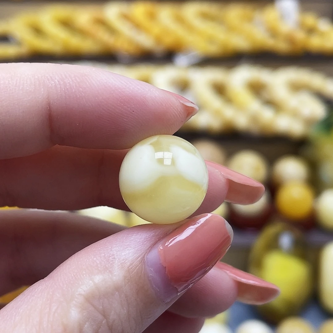 未镶嵌琥珀裸石14.5mm圆珠