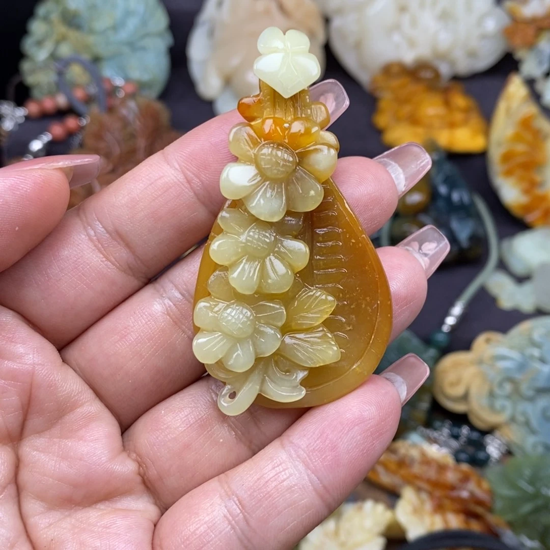 蛇纹石玉未镶嵌吊坠(赠链)