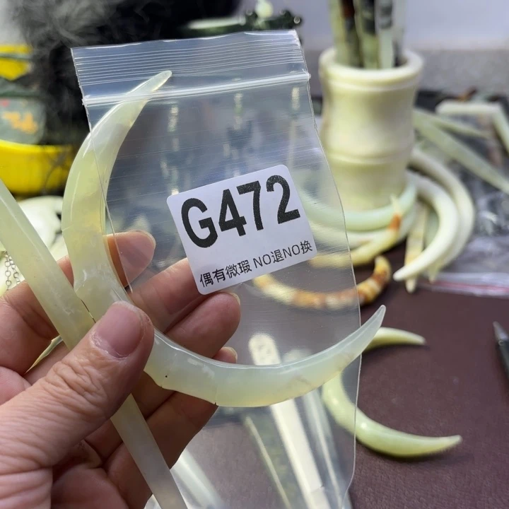 蛇纹石玉发饰合金小***米