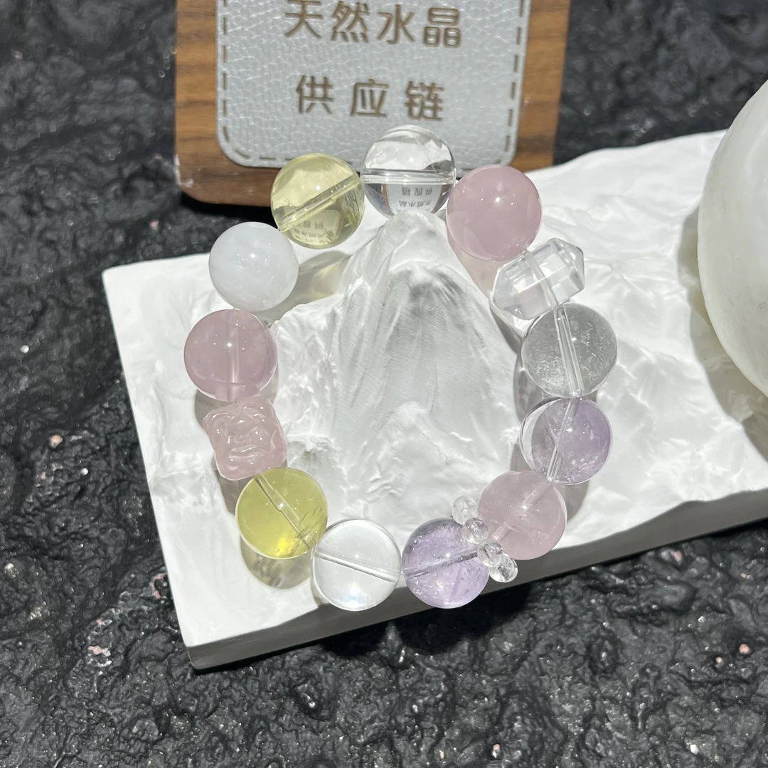 【月月家】X086天然水晶多宝手串 多样性发其一