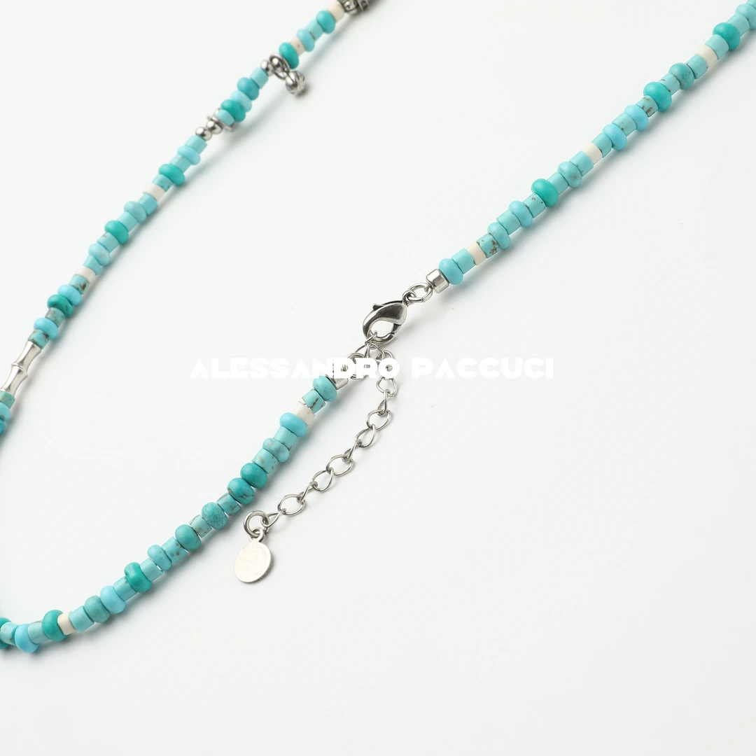 铜项链 AP洛哥51009EX多巴胺色系手工串珠中性风时尚百搭项链