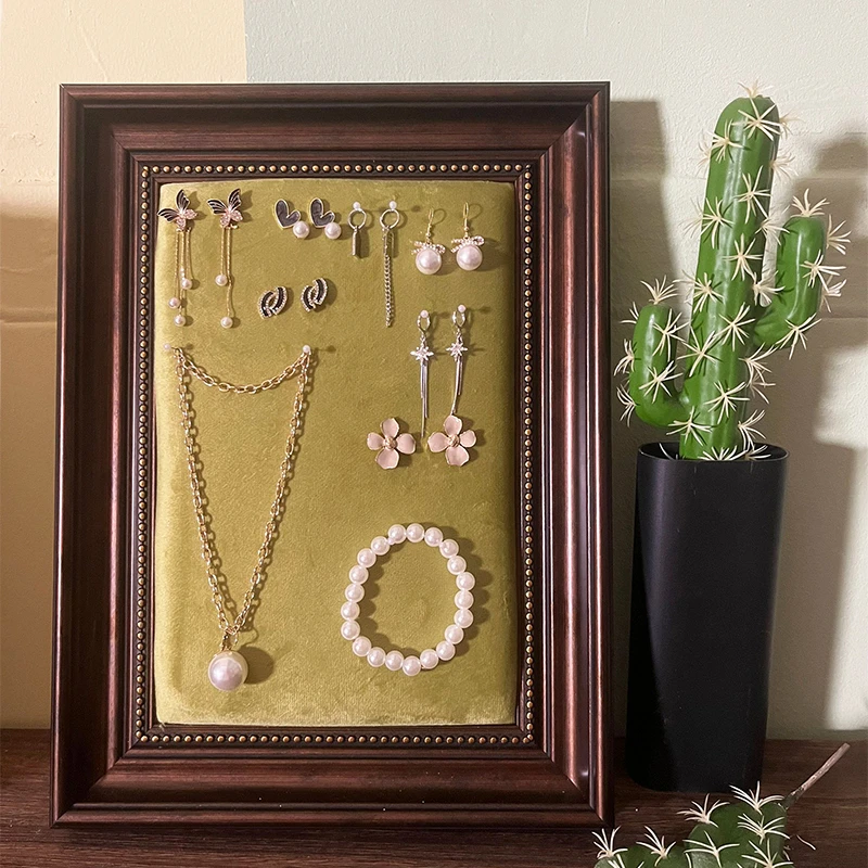 法式复古首饰展示架相框挂墙耳环项链收纳板珠宝饰品摆摊陈列道具