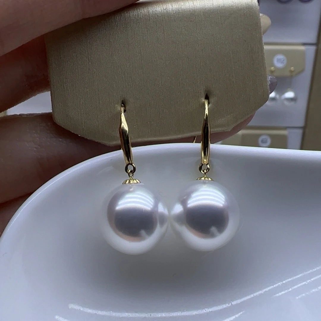 耳饰淡水珍珠18K金镶嵌