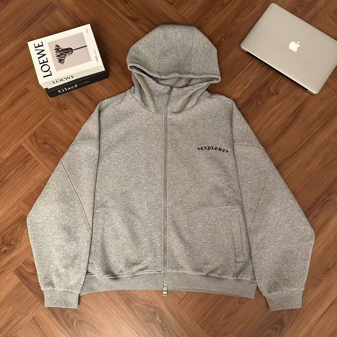 马丁叔叔 25新款秋季水洗立领卫衣拉链秋冬男士长袖外套-CK-Y7217