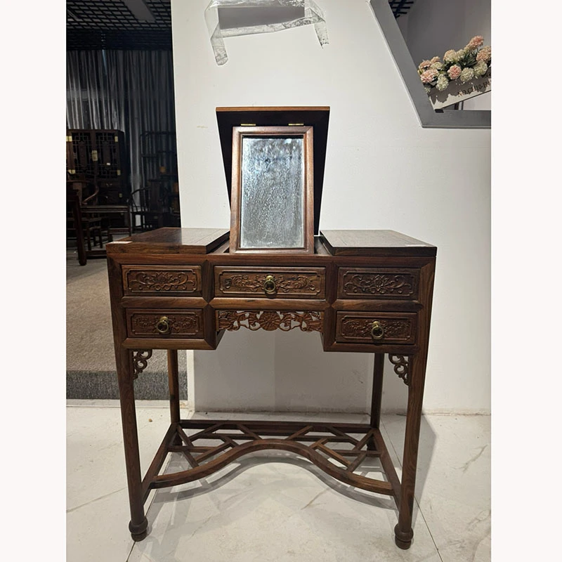 红木家具大红酸枝梳妆台中式实木家用卧室收纳台仿古简约家具