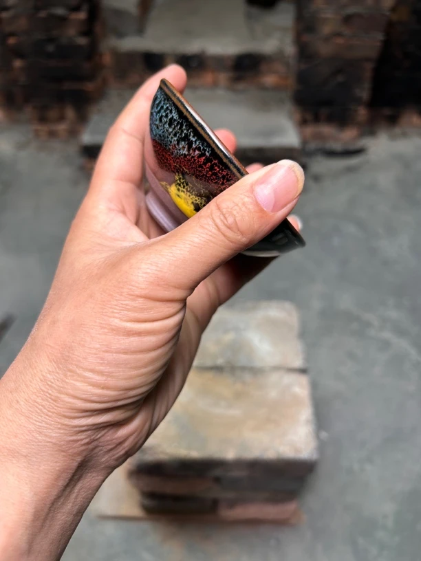 高端茶器主人杯平口七彩神石