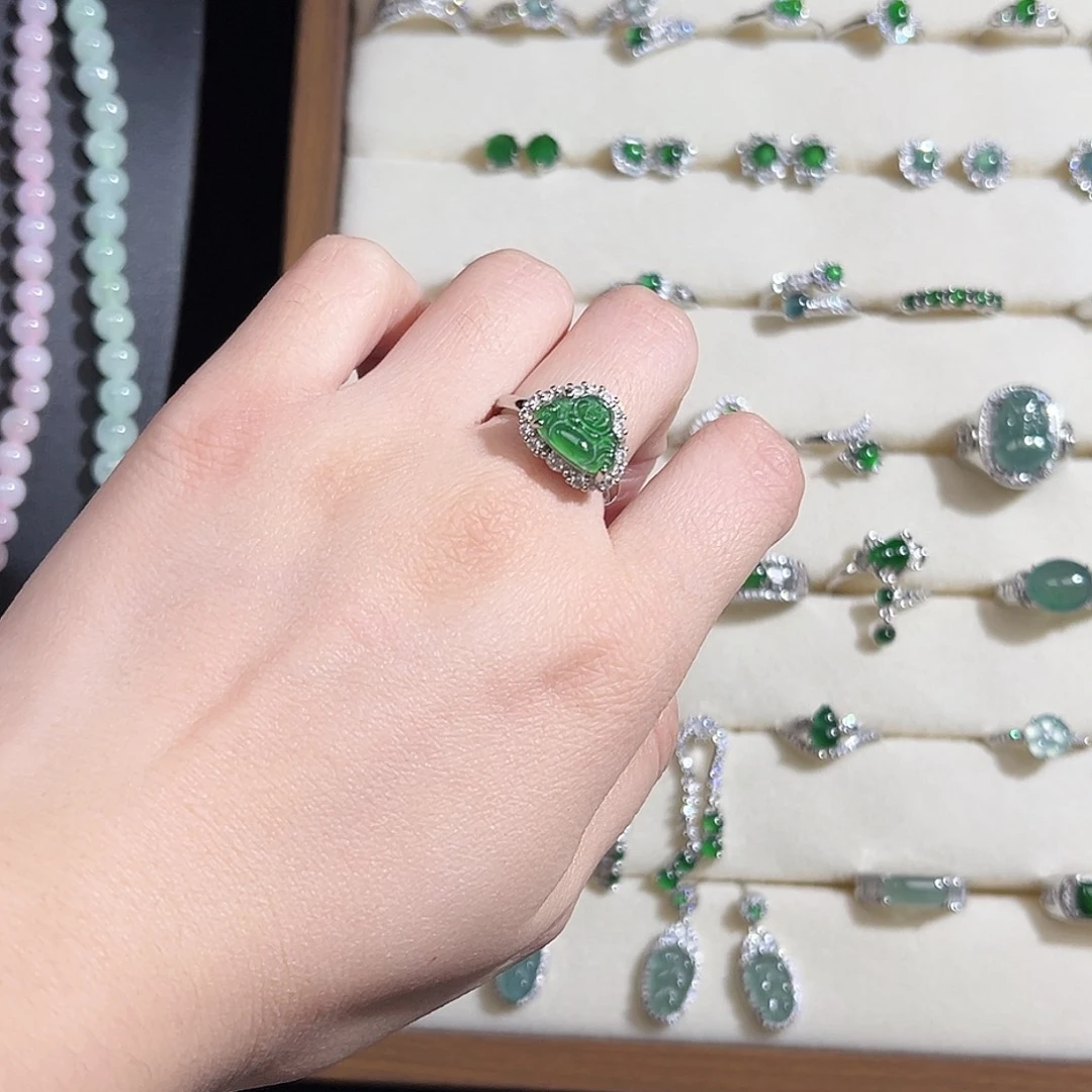 翡翠未镶嵌戒指天然