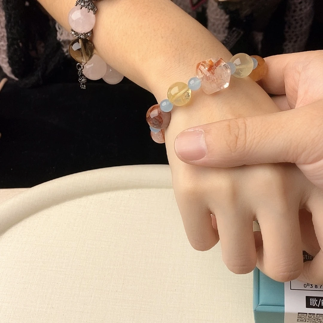 银S925镀金镶嵌手链水晶