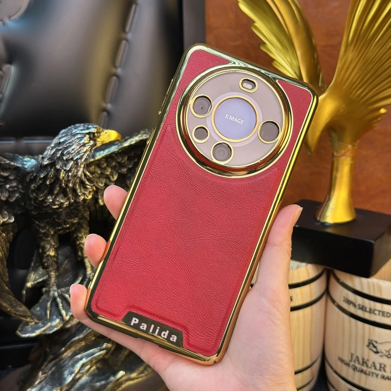 【电镀机甲贴皮边框+高透精孔镜头设计】适用于华为Mate60Pro手机壳