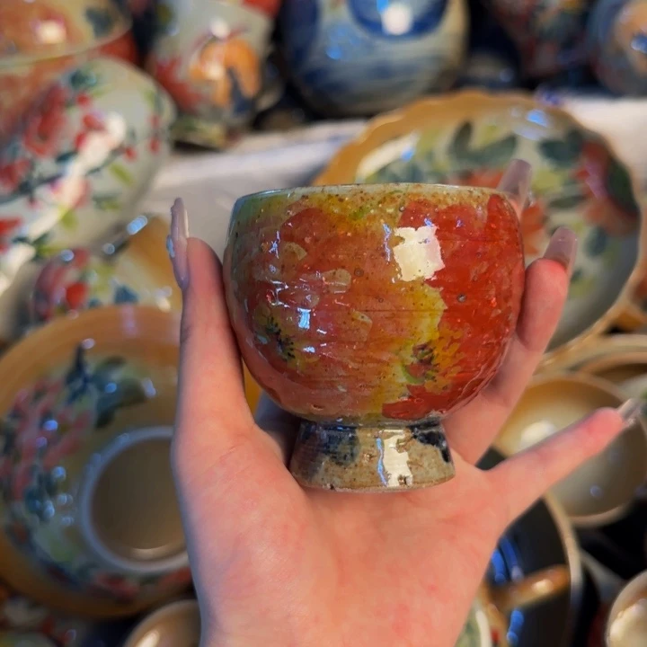 瓷片手工手绘高温瓷细微不一样