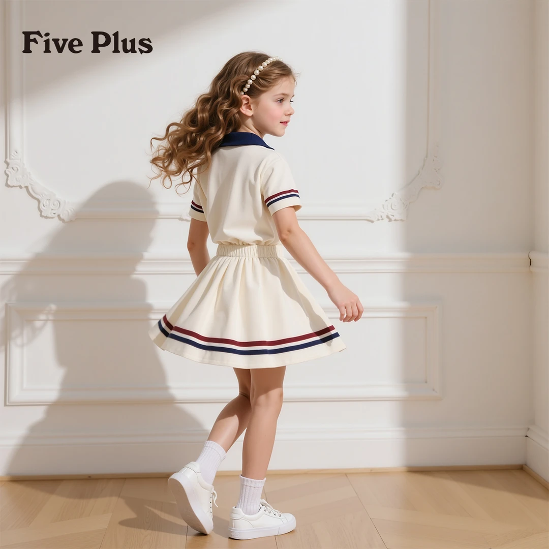 Five Plus童装女童夏装2025新款夏儿童服装宽松百搭洋气小孩裙子