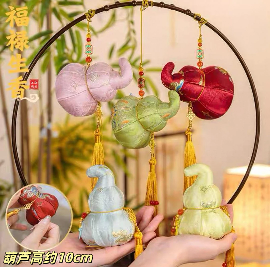 【绣花村】古风葫芦立体陶瓷创意新房玄关祈福香囊香包新款装饰挂件