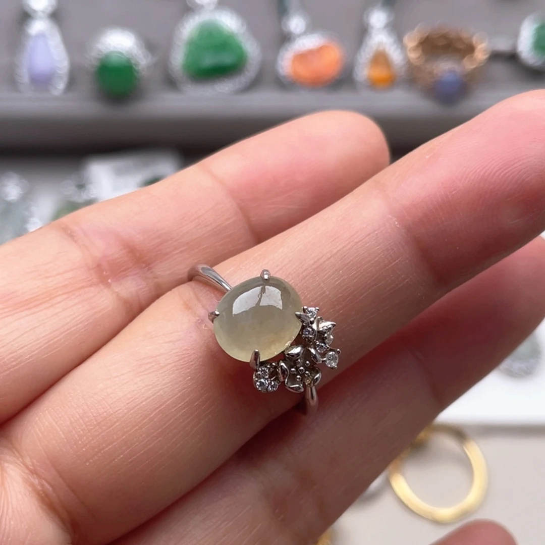 翡翠银S925镶嵌戒指