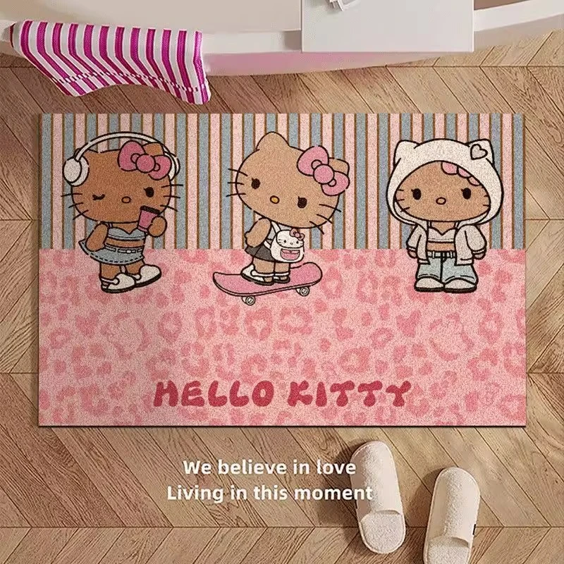卡通可爱凯蒂猫浴室硅藻泥地垫洗澡间卫生间吸水防滑门口速干脚垫